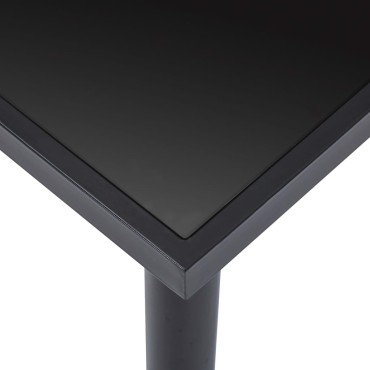 vidaXL Τραπεζαρία Μαύρη 140x70x75cm από Ψημένο Γυαλί 1 τεμ.