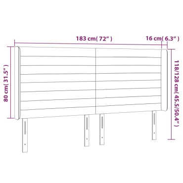 vidaXL Κεφαλάρι με Πτερύγια Taupe 183x16x118/128cm Υφασμάτινο 1 τεμ.