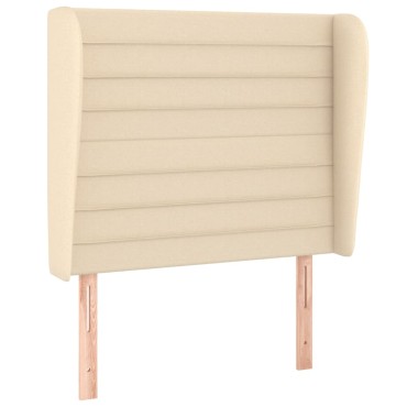 vidaXL Κρεβάτι Boxspring με Στρώμα Κρεμ 90x190 εκ.Υφασμάτινο