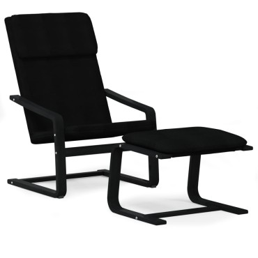 vidaXL Πολυθρόνα Relax Μαύρο Υφασμάτινη με Υποπόδιο 59x82x98cm 1 τεμ.