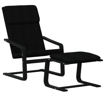 vidaXL Πολυθρόνα Relax Μαύρο Υφασμάτινη με Υποπόδιο 59x82x98cm 1 τεμ.