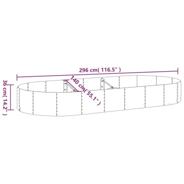vidaXL Ζαρντινιέρα Ανθρακί 296x140x36εκ Ατσάλι με Ηλεκτρ. Βαφή Πούδρας