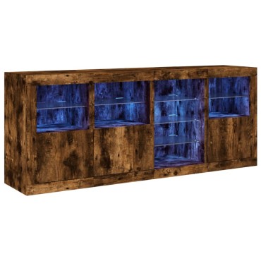 vidaXL Μπουφές με LED Καπνιστή Δρυς 164x37x67cm 1 τεμ.