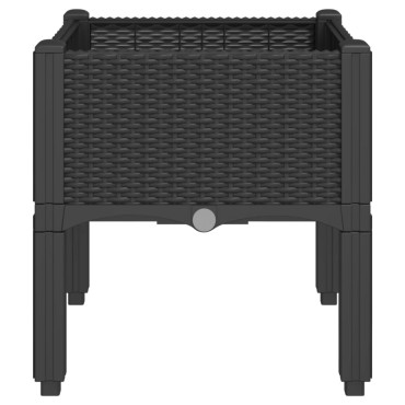 vidaXL Ζαρντινιέρα Κήπου με Πόδια Μαύρη 40x40x42 εκ. Πολυπροπυλένιο