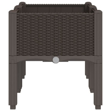 vidaXL Ζαρντινιέρα Κήπου με Πόδια Καφέ 80x40x42 εκ. Πολυπροπυλένιο