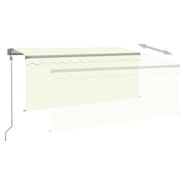 vidaXL Τέντα Αυτόματη με Σκίαστρο/LED/Αισθ. Ανέμου Κρεμ 3 x 2,5 μ.