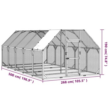 vidaXL Κοτέτσι 268x500x190 εκ. από Μασίφ Εμποτισμένο Ξύλο Πεύκου