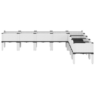 vidaXL Ζαρντινιέρα Κήπου με Πόδια Λευκή 200x160x42 εκ. Πολυπροπυλένιο