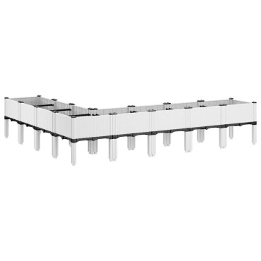 vidaXL Ζαρντινιέρα Κήπου με Πόδια Λευκή 200x160x42 εκ. Πολυπροπυλένιο