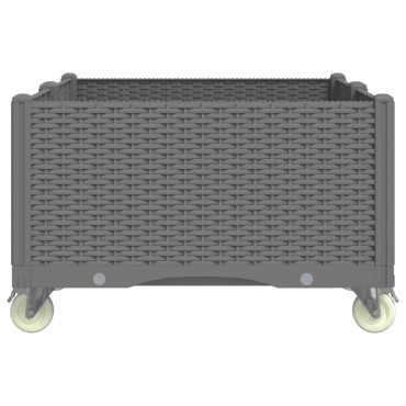 vidaXL Ζαρντινιέρα Κήπου με Ροδάκια Αν.Γκρι 100x80x54εκ Πολυπροπυλένιο