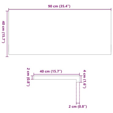 vidaXL Περβάζια παραθύρων 2 τεμ. 90x40x2 εκ. Ακατέργαστο Μασίφ Δρυός
