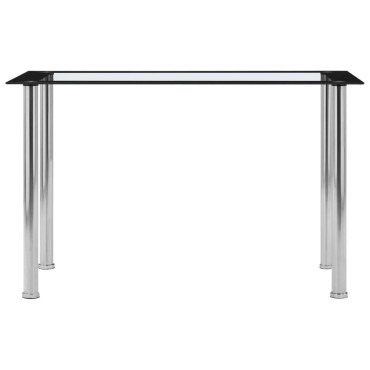 vidaXL Τραπεζαρία Μαύρη / Διαφανής 120x60x75cm από Ψημένο Γυαλί 1 τεμ.