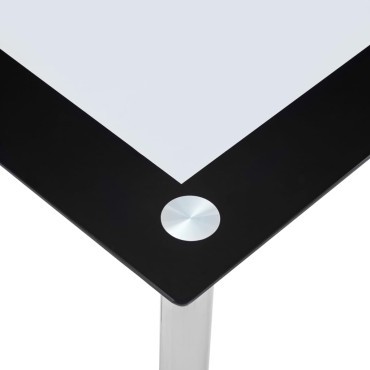 vidaXL Τραπεζαρία Μαύρη / Διαφανής 120x60x75cm από Ψημένο Γυαλί 1 τεμ.