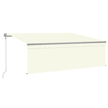 vidaXL Τέντα Αυτόματη με Σκίαστρο/LED/Αισθητήρα Ανέμου Κρεμ 4x3 μ.