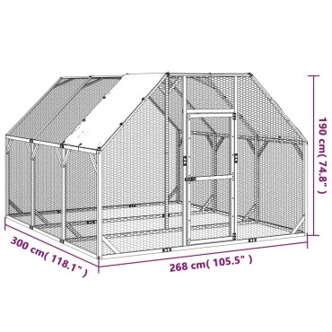 vidaXL Κοτέτσι 268x300x190 εκ. από Μασίφ Εμποτισμένο Ξύλο Πεύκου