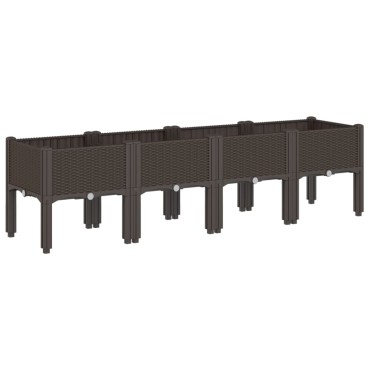 vidaXL Ζαρντινιέρα Κήπου με Πόδια Καφέ 160x40x42 εκ. Πολυπροπυλένιο