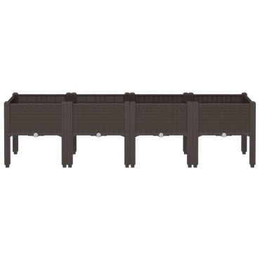 vidaXL Ζαρντινιέρα Κήπου με Πόδια Καφέ 160x40x42 εκ. Πολυπροπυλένιο