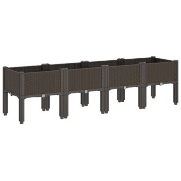 vidaXL Ζαρντινιέρα Κήπου με Πόδια Καφέ 160x40x42 εκ. Πολυπροπυλένιο