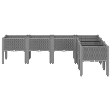 vidaXL Ζαρντινιέρα Κήπου με Πόδια Αν. Γκρι 160x120x42 εκ. Πολυπροπ.