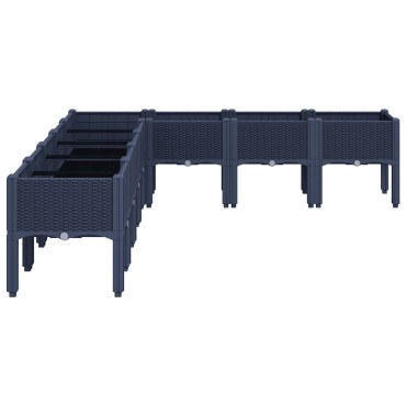 vidaXL Ζαρντινιέρα Κήπου με Πόδια Μπλε Γκρι 200x160x42 εκ. Πολυπροπυλένιο