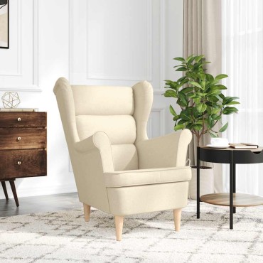 vidaXL πολυθρόνα Cream 74x84x100cm Ύφασμα