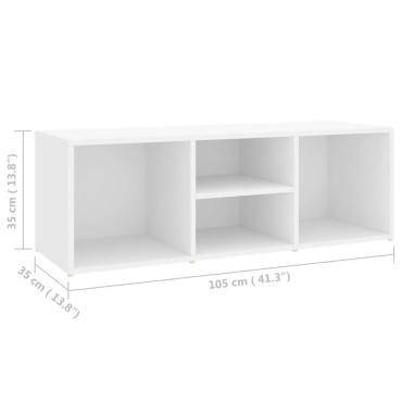 vidaXL Πάγκος Αποθήκευσης Παπουτσιών Λευκός 105x35x35cm Επεξ. Ξύλο
