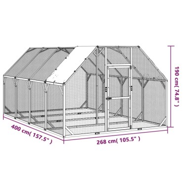 vidaXL Κοτέτσι 268x400x190 εκ. από Μασίφ Εμποτισμένο Ξύλο Πεύκου