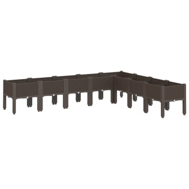 vidaXL Ζαρντινιέρα Κήπου με Πόδια Καφέ 200x160x42 εκ. Πολυπροπυλένιο