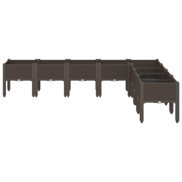 vidaXL Ζαρντινιέρα Κήπου με Πόδια Καφέ 200x160x42 εκ. Πολυπροπυλένιο