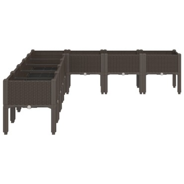 vidaXL Ζαρντινιέρα Κήπου με Πόδια Καφέ 200x160x42 εκ. Πολυπροπυλένιο