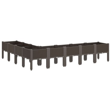 vidaXL Ζαρντινιέρα Κήπου με Πόδια Καφέ 200x160x42 εκ. Πολυπροπυλένιο