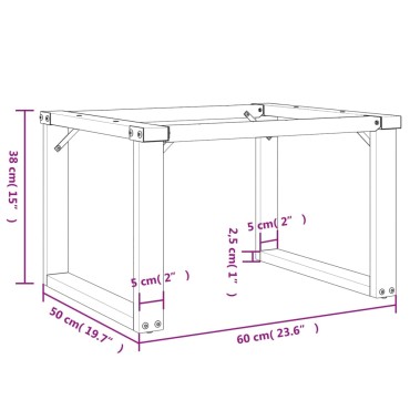 vidaXL Πόδια Τραπεζιού Σαλονιού σε Σχήμα «Ο» 60x50x38cm Ατσάλι 1 τεμ.