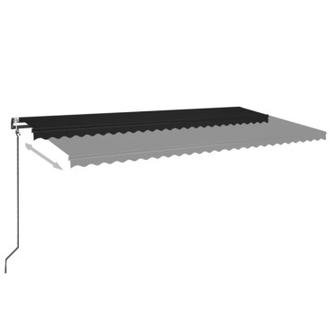 vidaXL Τέντα Αυτόματη με LED & Αισθητήρα Ανέμου Ανθρακί 600 x 350 εκ.