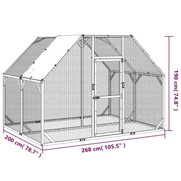 vidaXL Κοτέτσι 268x200x190 εκ. από Μασίφ Εμποτισμένο Ξύλο Πεύκου