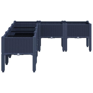 vidaXL Ζαρντινιέρα Κήπου με Πόδια Μπλε Γκρι 160x120x42 εκ. Πολυπροπυλένιο