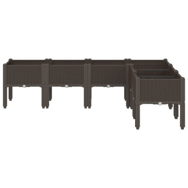 vidaXL Ζαρντινιέρα Κήπου με Πόδια Καφέ 160x120x42 εκ. Πολυπροπυλένιο