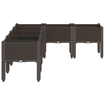 vidaXL Ζαρντινιέρα Κήπου με Πόδια Καφέ 160x120x42 εκ. Πολυπροπυλένιο