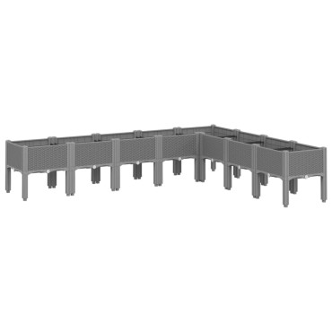 vidaXL Ζαρντινιέρα Κήπου με Πόδια Αν. Γκρι 200x160x42 εκ. Πολυπροπ.