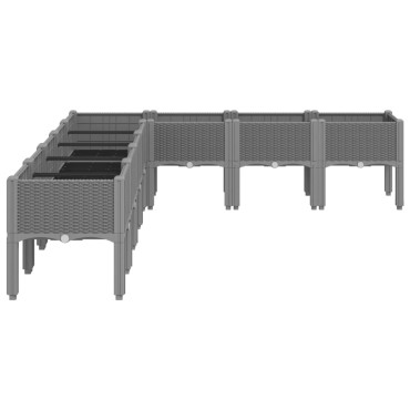 vidaXL Ζαρντινιέρα Κήπου με Πόδια Αν. Γκρι 200x160x42 εκ. Πολυπροπ.