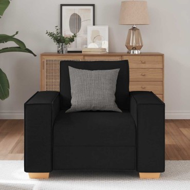 vidaXL Πολυθρόνα-Καναπέ Μαύρη από Ύφασμα 99x78x84 cm 1 τεμ. Γωνιακός