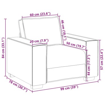 vidaXL Πολυθρόνα-Καναπέ Μαύρη από Ύφασμα 99x78x84 cm 1 τεμ. Γωνιακός