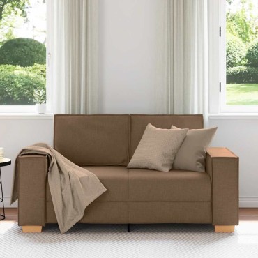 vidaXL Διθέσιος Καναπές Καφέ Υφασμάτινος 160x78x84 cm