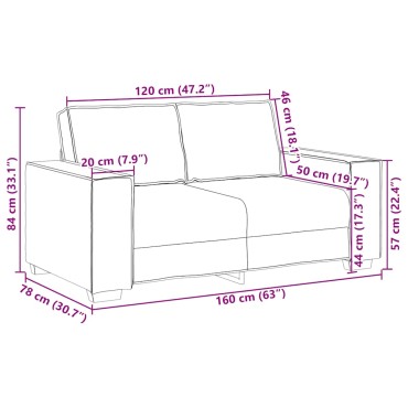 vidaXL Διθέσιος Καναπές Καφέ Υφασμάτινος 160x78x84 cm