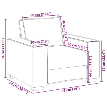 vidaXL Πολυθρόνα-Καναπέ-Καφέ από Ύφασμα 99x78x84 cm 1 τεμ. Γωνιακός