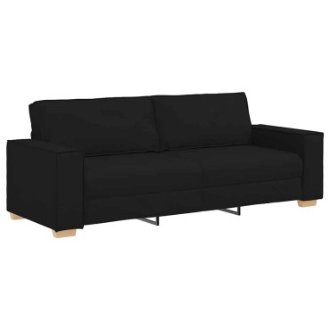 vidaXL Τριθέσιος Καναπές Μαύρος από Ύφασμα 220x78x84 cm