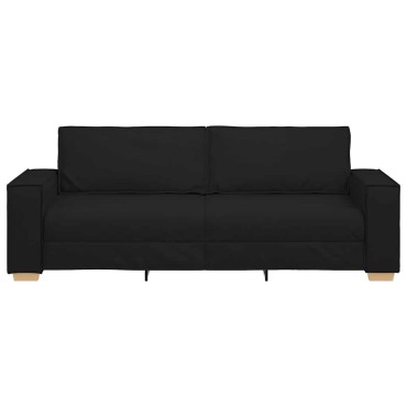 vidaXL Τριθέσιος Καναπές Μαύρος από Ύφασμα 220x78x84 cm