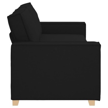 vidaXL Τριθέσιος Καναπές Μαύρος από Ύφασμα 220x78x84 cm
