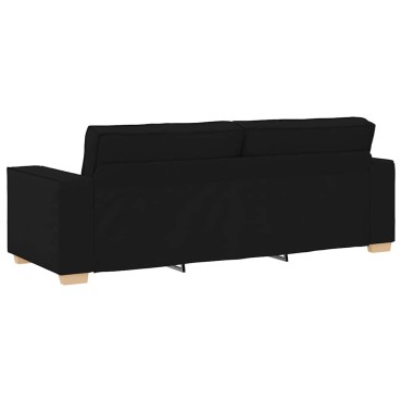vidaXL Τριθέσιος Καναπές Μαύρος από Ύφασμα 220x78x84 cm