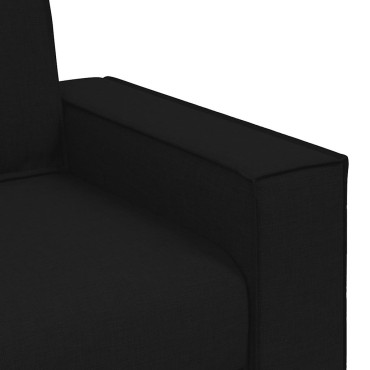 vidaXL Τριθέσιος Καναπές Μαύρος από Ύφασμα 220x78x84 cm