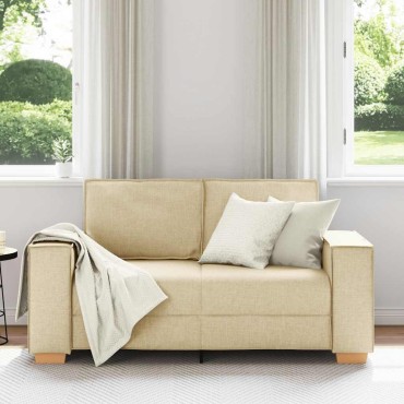 vidaXL Διθέσιος Καναπές 160x78x84cm από Ύφασμα, Μπεζ